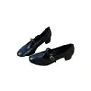 Versión de piel de oveja~zapatos de mujer Mary Jane retro francés de cuero genuino con tira en T, tacón grueso, planos para el trabajo, suela blanda, zapatos pequeños de cuero elegantes