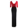 Vestido Largo Sexy para Mujer de Club Nocturno con Abertura Profunda en V y Caída al Piso Vestido Elegante para Mujer Vestido de Banquete