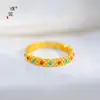 El Mismo Estilo que el Anillo Trenzado de Moneda Flor de Cuatro Hojas Hueca Rojo y Azul Chapado en Oro de la Tienda Gold de Puzuo, Anillo para el Dedo Índice, Lujo Ligero Vintage