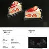 Caixa de Corte Triangular Transparente para Bolo de Camada com Mousse, Embalagem de Confeitaria com Corte de Canto e Fabricante de Caixas para Doces