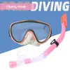 Gafas de buceo para adultos de marco grande, máscara integrada, tubo de snorkel semi-seco impermeable, equipo para aguas poco profundas, traje de snorkel