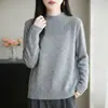 Suéter de Punto para Mujer 2026 Colección Otoño/Invierno Nueva, Ropa de Alta Gama Lista para Usar, Dobladillo Enrollado, Cuello Semi Alto, Manga Larga, Corte en el Hombro, Camisa Base