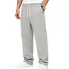 2026 Europa Transfronteiriça Exterior Masculino Cor Sólida High Street Simples Esportivo Casual Largo Respirável Para Ir ao Trabalho Calças Compridas de Perna Reta