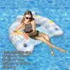 Flotador de Asiento de Sandía en Forma de U para Piscina, Sofá Acuático Inflable de PVC Engrosado para una Persona, Cama Flotante Inflable