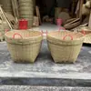 Cesta de Bambu Trançada Festiva de Casamento Entrada de Casa Nova Cesta de Bambu para Diversos Doméstica Artesanal Cesta para Colheita de Chá Cesta de Arroz Cesta de Lixo