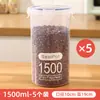 Frascos de Plástico Sellados para Granos, Almacenamiento de Cocina, Contenedores Transparentes, Cajas para Snacks, Alimentos Secos y Frascos para Almacenar Té