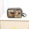 Nueva bolsa de aseo transparente de PVC, bolsa de cosméticos impermeable, bolsa de cosméticos portátil, bolsa de aseo portátil