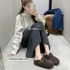 Estilo Igual al de Mamá Uva Aumenta la Altura 5cm~Dos Versiones de Pantuflas de Lana Cálidas Felpa Perezosas Birkenstock/Medias Zapatillas
