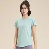 Camiseta de yoga feminina de secagem rápida para o verão, respirável, justa, top esportivo modelador, roupa profissional para treino e fitness