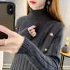 Nuevo Suéter Grueso de Dos Solapas para Otoño e Invierno 2025 con Camiseta Básica, Top de Moda y Elegante, Tendencia en Ropa para Mujer de Cuello Alto