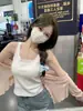 Camisole de Renda com Laço Estilo Desejo Puro para Mulheres, Tamanho Grande, Verão Garota Quente Slim Fit Bm Top Curto Branco