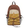 Mochila Leve Estilo Coreano Estilo Ins 2025 Novo Design com Corda Colorida Contrastante Mini Mochila para Esportes ao Ar Livre