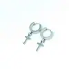 Pendientes estilo coreano colgante cruz hombres y mujeres simples cortos de acero inoxidable