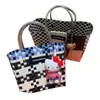 Bolsa tejida a mano de celebridad de internet tailandesa de verano Marca de moda Cesta de verduras Bolso de mano para mujer Bolso tote Bolsa de playa