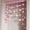 Cortina Decorativa Aconchegante para Cabeceira Familiar Gato Vermelho Rosa Amor Sem Furos Quarto Velcro Cortina de Pendurar Banheiro Cortina Doméstica