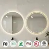 Espejo de Baño Redondo Simple Antivaho con Sensor LED Iluminado Pantalla Táctil Espejo Inteligente Espejo de Maquillaje