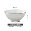 Cuenco de Cerámica de Lujo de Entrada Avanzada Jingdezhen Phnom Penh Hueso de China Cerámica para el Hogar Cuenco para Gachas Cuenco para Fideos Cuenco Grande para Sopa Nuevo Cuenco para Arroz para el Hogar