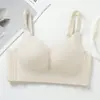 Sujetador inalámbrico ajustable tipo push-up, realza y da soporte a los pechos laterales, copa lisa de grosor medio, lencería cómoda para mujeres con busto pequeño