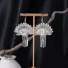 Pendientes Largos con Borlas de Imitación Plata Miao Estilo Étnico para Mujer, Mariposa Pavo Real Flor Pendientes Largos, Pendientes Estilo Bohemio para Fotografía de Viaje