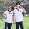 Uniforme escolar roupa de verão estudante do ensino fundamental terno de manga curta uniforme de classe do ensino médio camiseta masculino e feminino estilo faculdade uniforme de treinamento em grupo militar meia manga