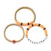 Venta Caliente Transfronteriza Nuevas Letras Redondo Cuentas Pulsera de Cuentas de Cerámica Suave Contraste de Color de Bola Personalizada Moda Tres Piezas Cuerda de Mano