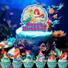 Decoraciones para Pasteles de Cumpleaños Transfronterizas Suministros de Decoración para Fiestas de Cumpleaños de Niñas Princesas Sirenas