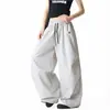 Pantalones anchos plisados casuales de hiphop para paracaidistas, pantalones de trabajo holgados de secado rápido estilo americano para hombre, pantalones de verano estilo americano