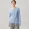 Novo Cardigã de Cashmere Feminino Outono/Inverno 2026, Gola Redonda, Padrão de Torção Completa, Estilo Elegante, Casaco de Botão Único