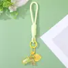 Lanyard para Teléfono de Oso de Caramelo Macaron Colgante de Resina Correa de Muñeca Tejida Lanyard Universal Anti-Caída para Bolsos de Llaves