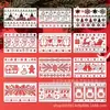 Modelos de pintura vazados para decoração de Natal europeia e americana, impressão, pulverização, gravação em relevo e moldes de estêncil para tapetes e travesseiros DIY infantis