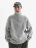 Suéter retro de medio cierre estilo coreano, nueva colección otoño/invierno, top de punto holgado y versátil para parejas, diseño casual de solapa