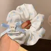 2026 Novo Estilo Estilo Floresta Elástico Alto Prendedor de Cabelo com Laço Preguiçoso, Corda de Cabelo para Rabo de Cavalo em Tecido de Renda para Mulheres