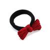 Anillo para el cabello festivo con lazo rojo dulce, banda de goma elástica duradera, accesorios para el cabello de cola de caballo alta para mujeres
