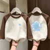 Camiseta de Manga Larga con Retazos para Niña, Capa Base DeRong Ropa de Otoño 2026 Nuevo Top Térmico Interior para Niños Otoño/Invierno