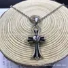 Colgante de Cuervo Retro para Hombres y Mujeres, Colgante de Collar de Cruz Punk de Moda Dominante, Joyería Retro Personalizada de Plata Tailandesa