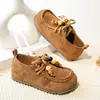 Zapatos Birkenstock para Niñas Primavera y Otoño Nuevos Zapatos Retro de Cuero para Niños Punta Cuadrada Suela Suave Zapatos Casuales para Bebés y Niños Pequeños
