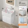 Lavabo Cerámico Integrado Profundo para Apartamentos Pequeños, Combinación de Gabinete de Baño, Lavabo Pequeño de Montaje en Pared