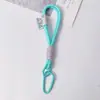 Muñeca de Cuerda Trenzada Llavero de Cuerda de Felpa Cadena Doble para Teléfono Móvil Mosquetón de Nailon Accesorios Colgantes Hechos a Mano para Teléfono Móvil