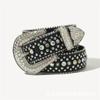 Cinturón de diamantes de imitación para mujer, estilo punk transfronterizo, traje de rendimiento a juego, cinturón ancho con incrustaciones de diamantes, cinturón de hombre de cristal con incrustaciones de diamantes, negro