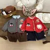 Cárdigan de Punto Lindo Estilo Coreano para Bebés Niños, Nuevo Suéter de Dibujos Animados para Niños Primavera y Otoño, Ropa de Moda para Bebés