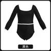 Mono nuevo con cuello cuadrado manga larga de ballet body básico para entrenamiento traje de yoga traje para prueba de arte traje de gimnasia traje de práctica