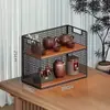 Estante de Almacenamiento para Tazas Estante de Almacenamiento de Escritorio Extraíble Aparador Barra de Café Gabinete de Fregadero para Tazas de Té Estante en Capas