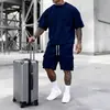 Novo Modelo para Comércio Exterior e Vendas Transfronteiriças na Europa, América, Amazon e Aliexpress 2026 Camiseta Lisa com Gola Redonda e Manga Caída Conjunto de Duas Peças