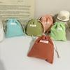 Bolsa Organizadora de Almacenamiento con Cordón Estilo Fresco Bolsa Portátil para Maquillaje Simple Gran Capacidad Bolsa con Cordón para Regalo de Té
