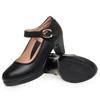 Zapatos de pasarela de tacón medio para mujer, zapatos de tacón alto cheongsam para mujer, zapatos de entrenamiento de modelo de punta redonda, zapatos de trabajo profesionales negros para mujer, zapatos de una sola capa para mujer