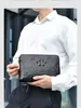 Bolso de Mano para Hombre de Alta Gama con Patrón de Cocodrilo, Bolso Clutch con Cerradura de Combinación para Negocios, Bolso de Mano Pequeño de Moda con Múltiples Compartimentos y Gran Capacidad