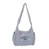 Bolsa de Ombro Casual Simples Estilo Japonês e Coreano, Bolsa Transversal Leve com Design Xadrez, Grande Capacidade, Bolsa de Tecido Estudantil Estilosa e Versátil
