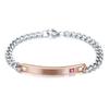 Pulseras de Pareja Transfronterizas Europeas y Americanas de 5 mm Lisas Incrustadas con Diamantes Grabado Láser Pulsera de Acero Inoxidable con Logo Grabable Venta al por Mayor