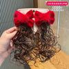 Tocado de horquilla para niña, tocado de niña pequeña, flor, linda peluca, trenza, lazo de niña, horquilla, accesorios para el cabello de Año Nuevo