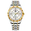 Reloj Digital de Negocios para Hombre Rombo Exportación Extranjera Calendario Doble Chino e Inglés Luminoso Impermeable Correa de Acero Reloj No Mecánico